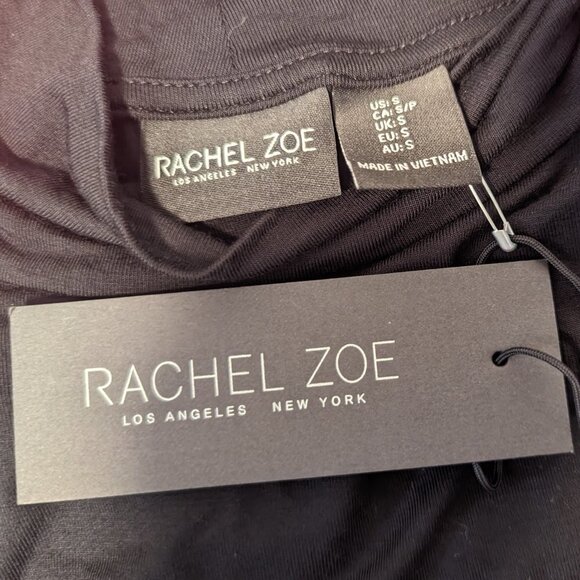 Rachel Zoe Dress Mock Neck Long Sleeve Jersey Knit Shift High Neck Black Small - Picture 2 of 7